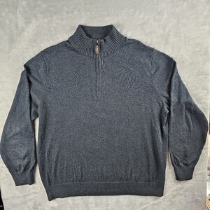 Eddie Bauer Pullover Long Sleeve 1/4 Zip  Cashmere Blend Sweater Mens Size XL